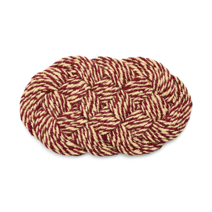 HAY Coco Door Mat, Swirl, Bordeaux and Off-White