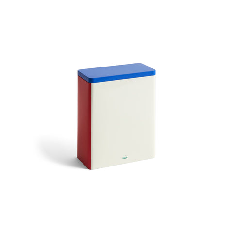 HAY Tin Container XL, H24cm, Off White/Blue/Red