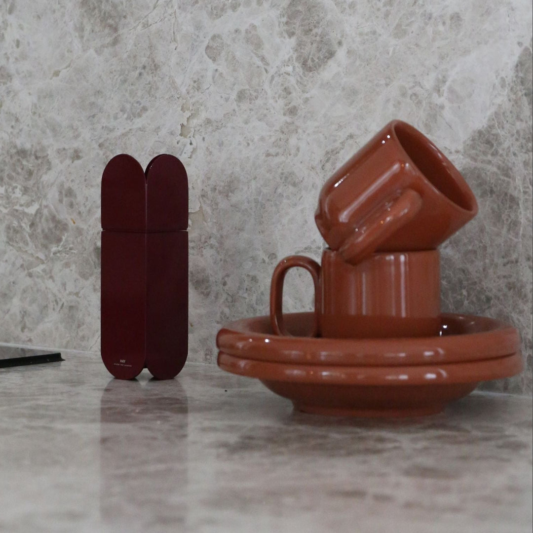 HAY Arcs Salt & Pepper Grinder, Burgundy