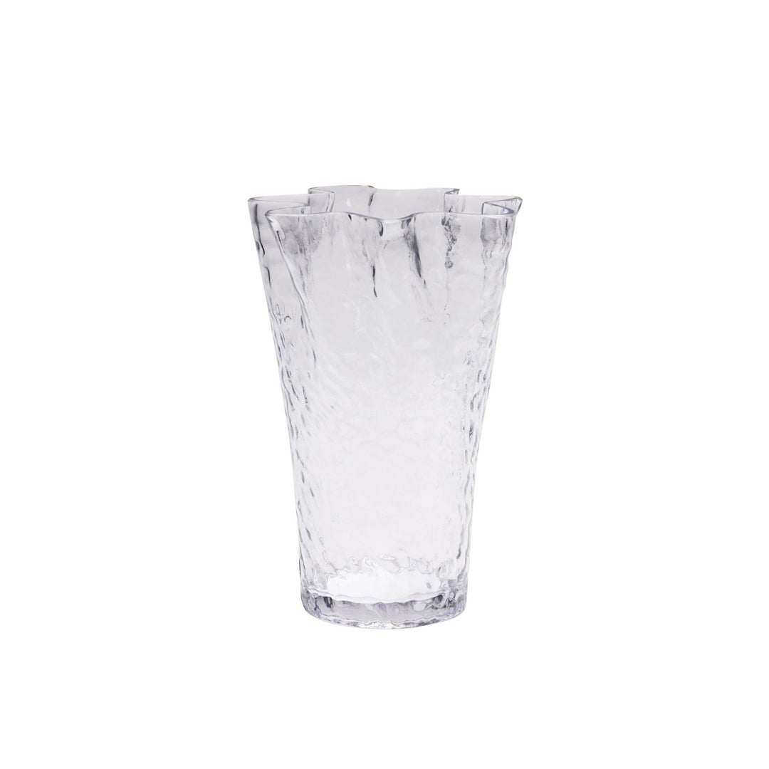 HÜBSCH Ruffle Vase, H30cm, Clear