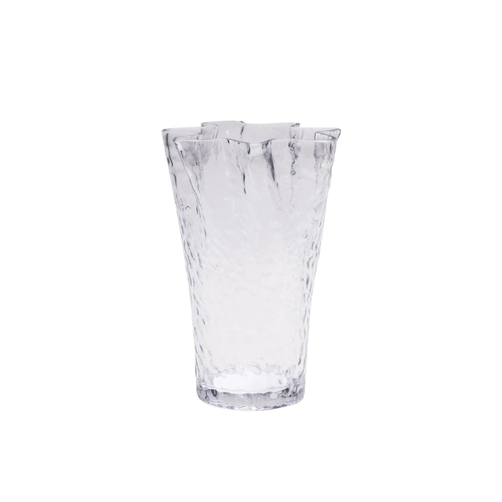 HÜBSCH Ruffle Vase, H30cm, Clear