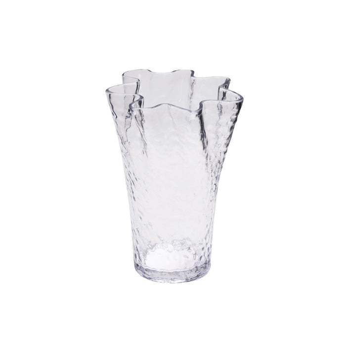 HÜBSCH Ruffle Vase, H30cm, Clear