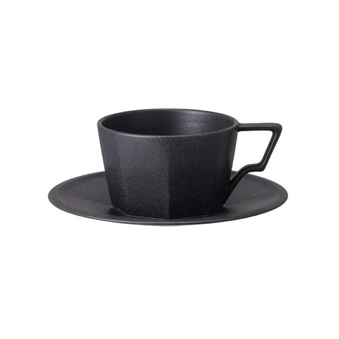 KINTO Oct, Cup & Saucer, Black