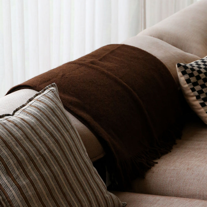 KLIPPAN Gotland Wool Throw Blanket, Walnut