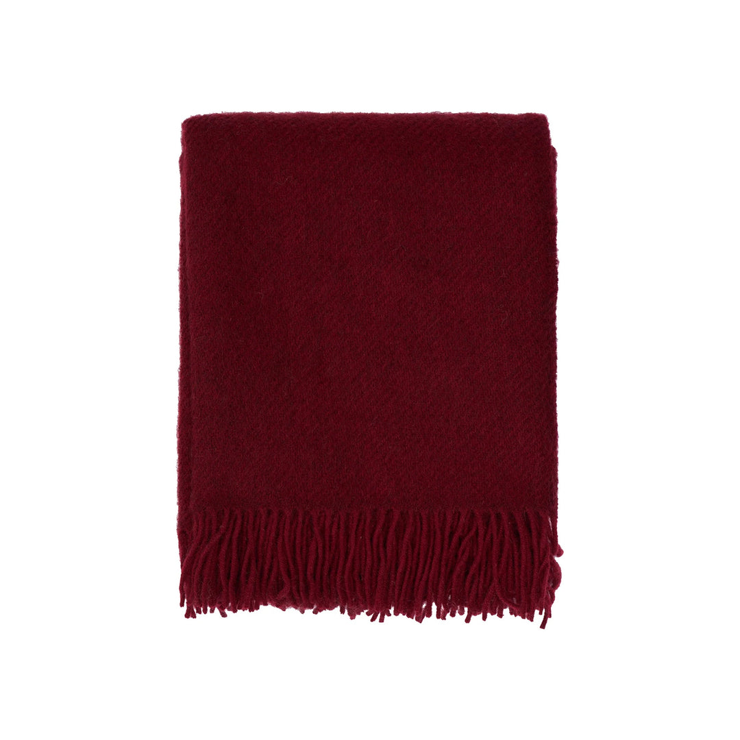 KLIPPAN Gotland Wool Throw Blanket, Burgundy