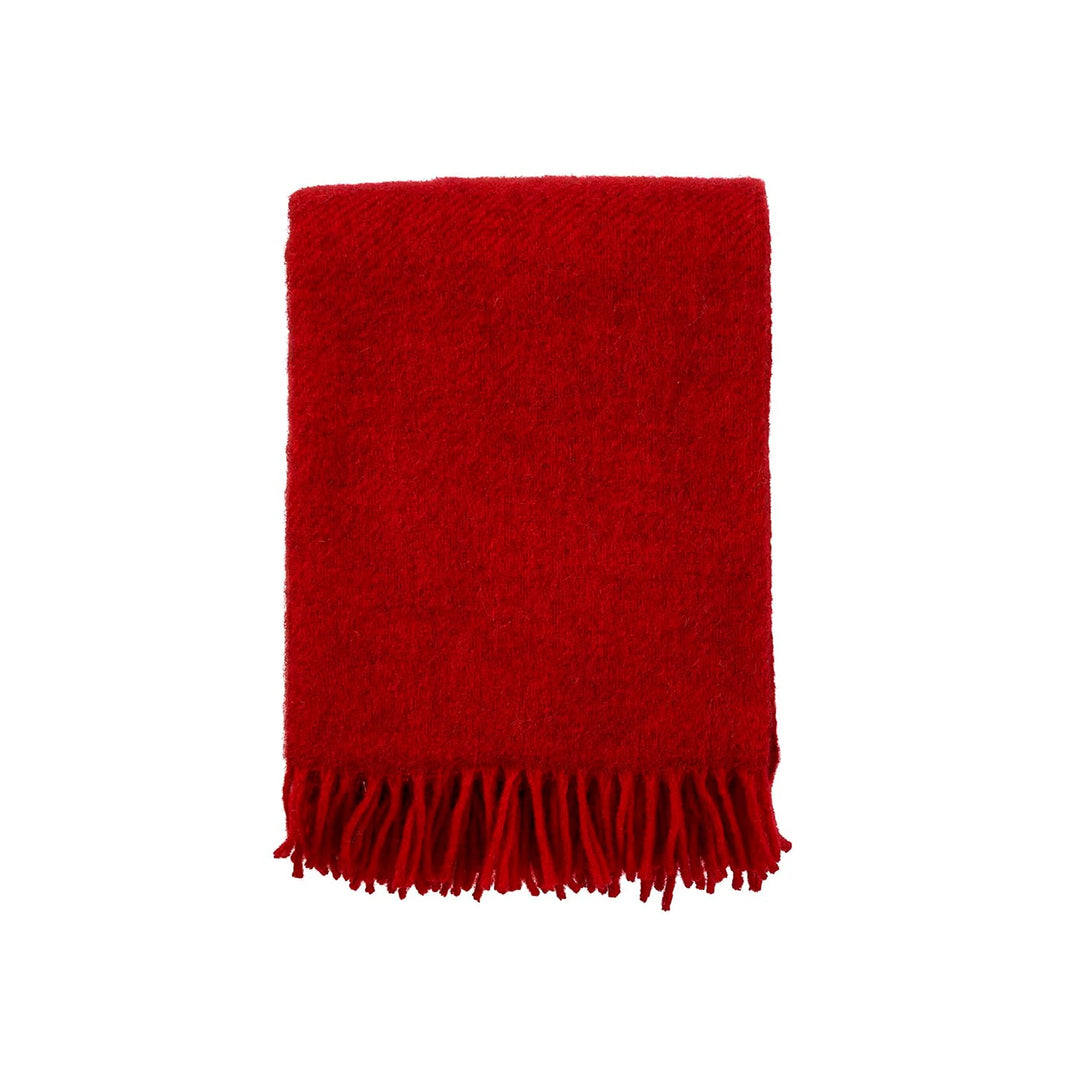 KLIPPAN Gotland Wool Throw Blanket, Red