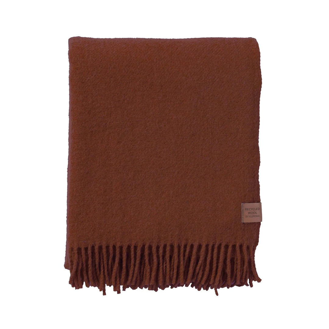 KLIPPAN True Wool Throw Blanket, Rust