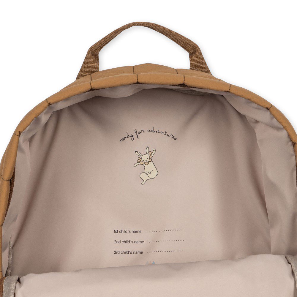 KONGES SLØJD Kids Juno Quilted Backpack, Midi, Tobacco Brown