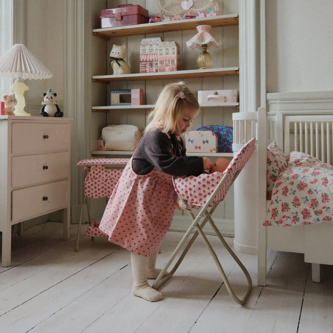 KONGES SLØJD Kids Doll High Chair Toy, Rosie Rose