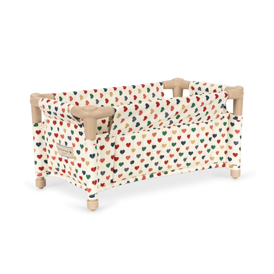 KONGES SLØJD Doll Travel Bed, Coeur Coloré