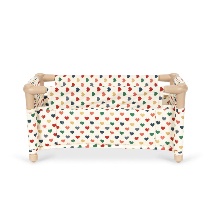 KONGES SLØJD Doll Travel Bed, Coeur Coloré