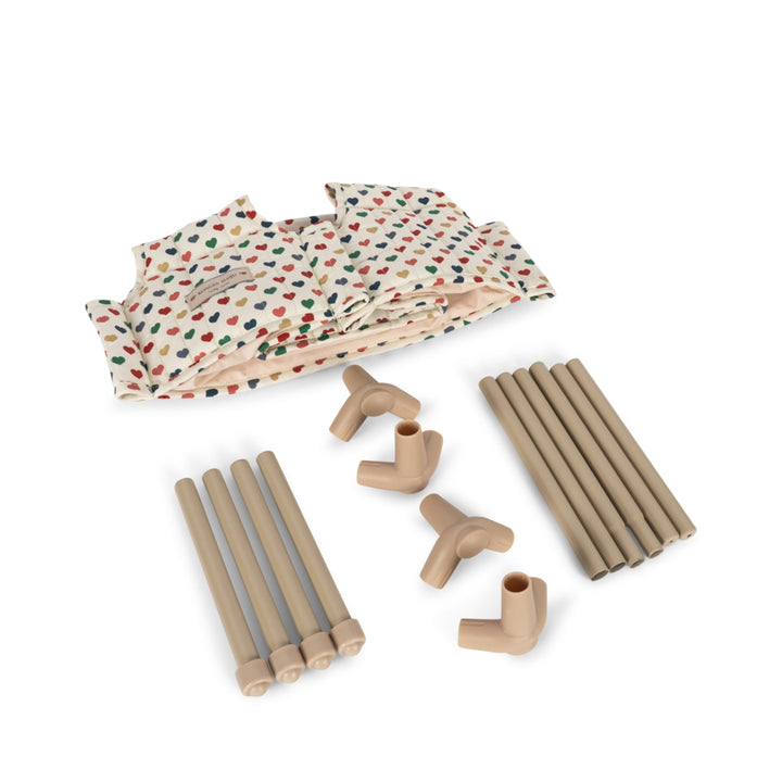 KONGES SLØJD Doll Travel Bed, Coeur Coloré