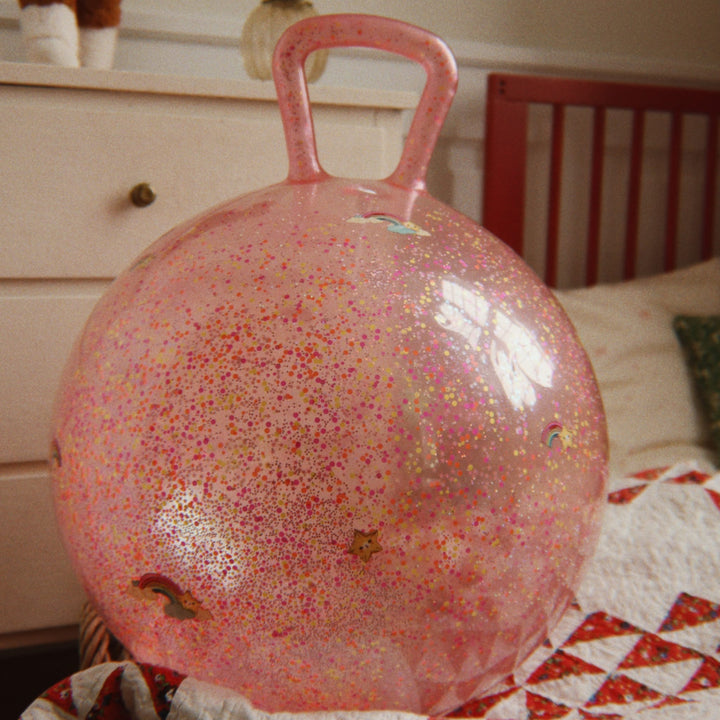 KONGES SLØJD Glitter Jump Bouncing Ball, Rainbow