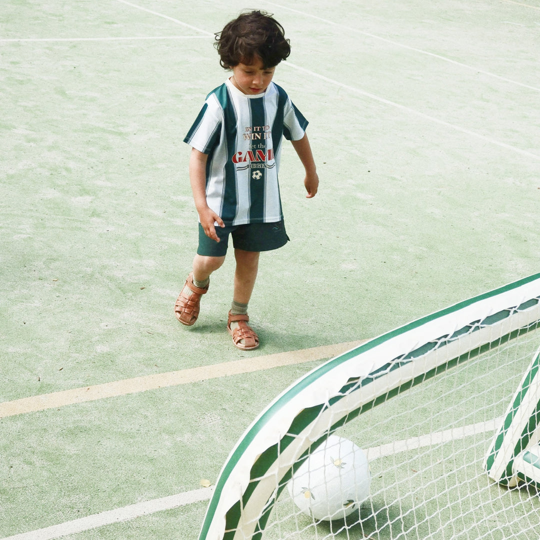 KONGES SLØJD Inflatable Goal With Ball, Green Stripe