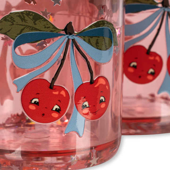 KONGES SLØJD Kids Glitter Cups, Cherry Bow (Set of 2)