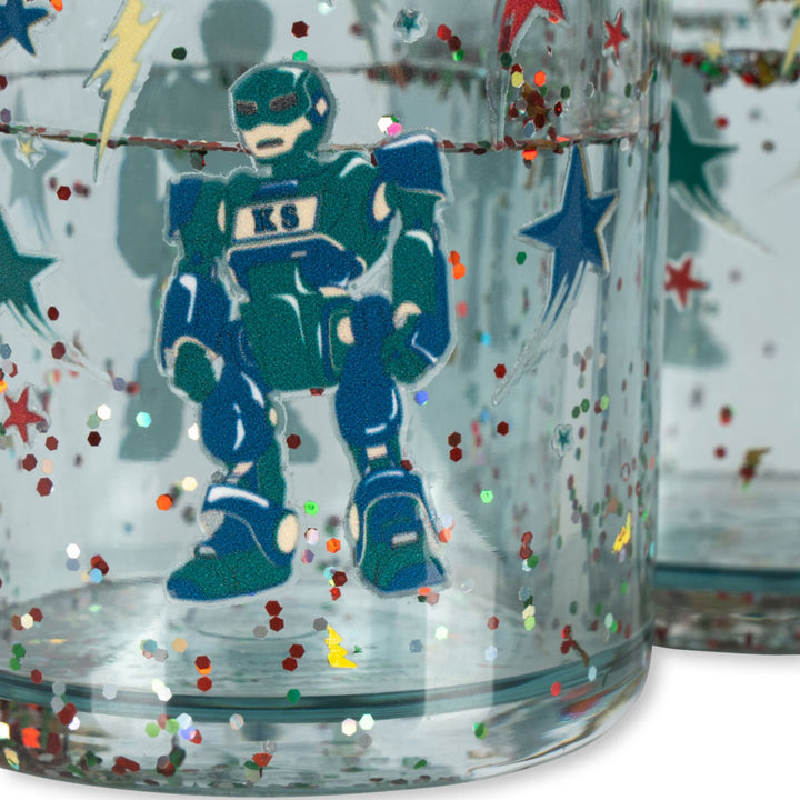 KONGES SLØJD Kids Glitter Cups, Hero Robot (Set of 2)
