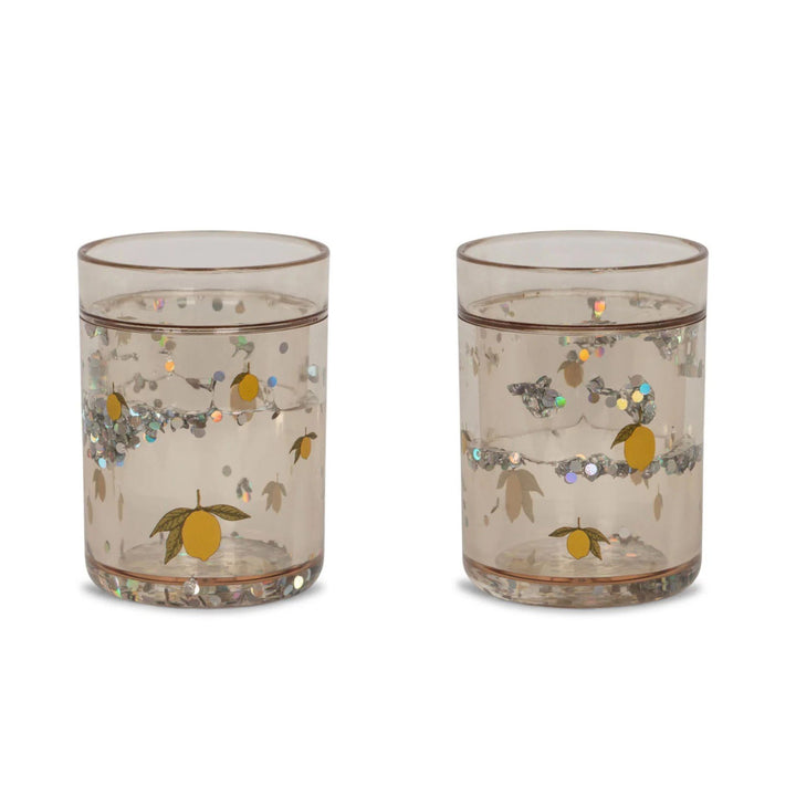 KONGES SLØJD Kids Glitter Cups, Lemon (Set of 2)