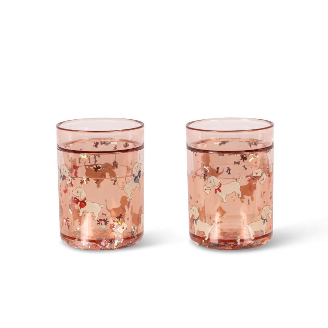 KONGES SLØJD Kids Glitter Cups, Woof Letter Rose (Set of 2)