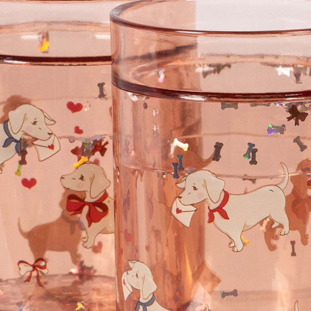 KONGES SLØJD Kids Glitter Cups, Woof Letter Rose (Set of 2)