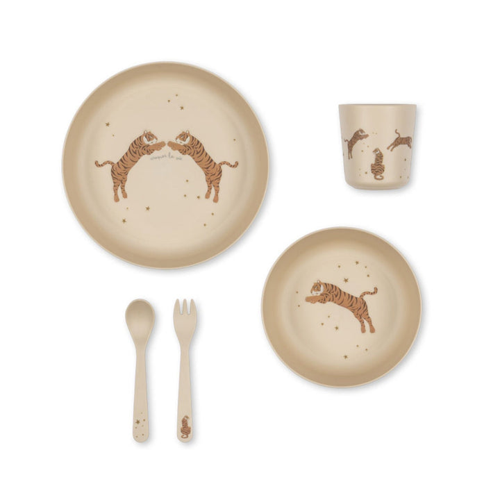 KONGES SLØJD Kids Pla Dinner Set, Tiger