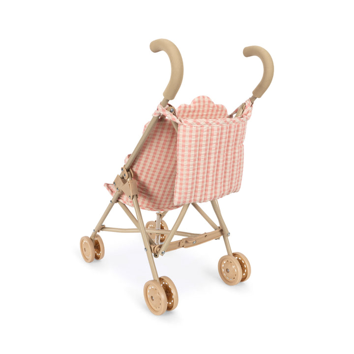 KONGES SLØJD Poppy Doll Stroller Set, Pink Check