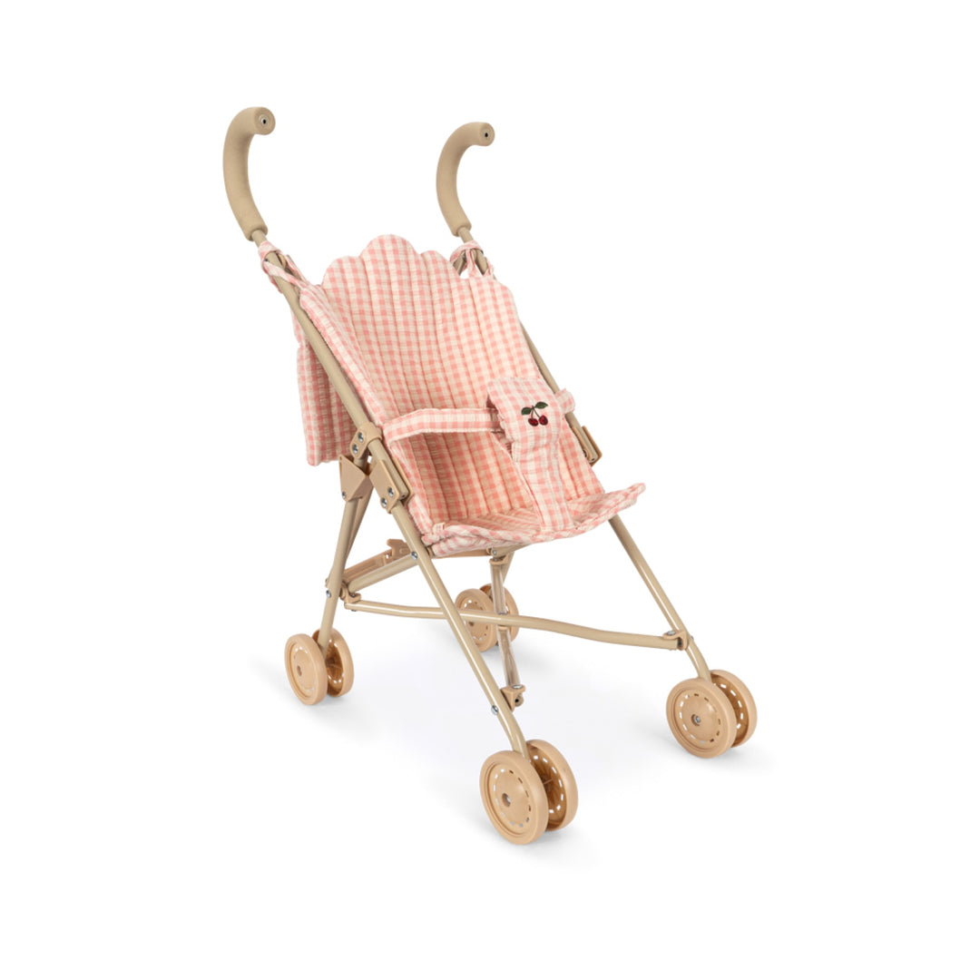 KONGES SLØJD Poppy Doll Stroller Set, Pink Check