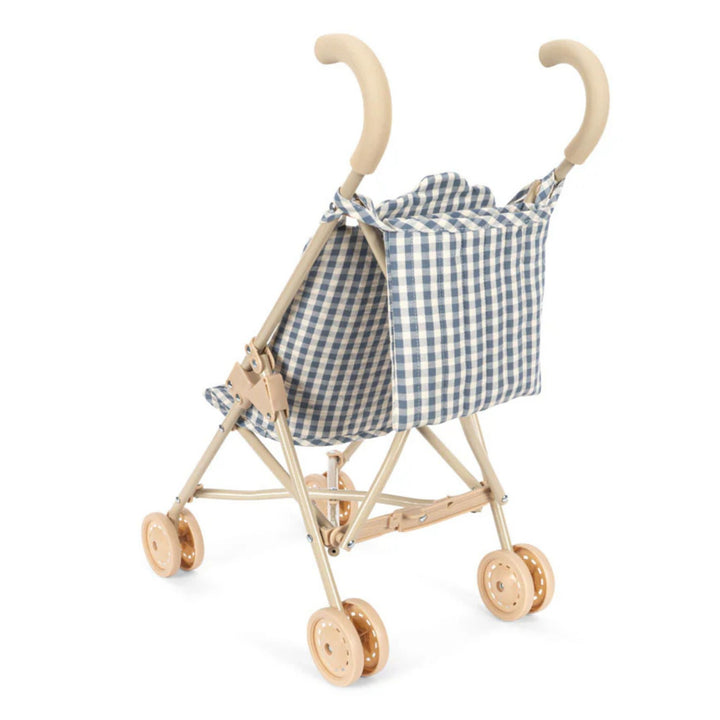 KONGES SLØJD Doll Stroller/Pram Toy Cheeky, Blue Check