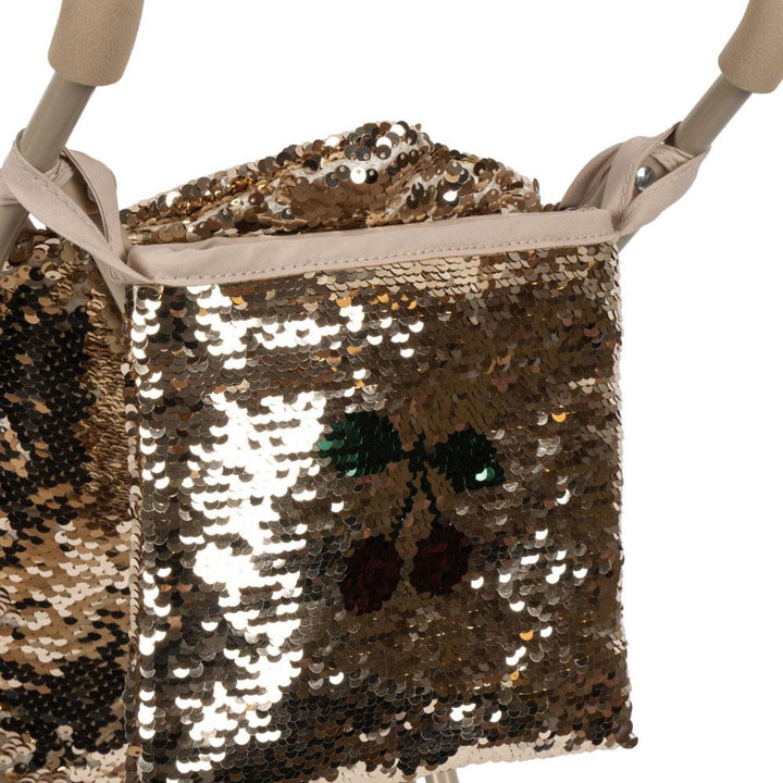 KONGES SLØJD Doll Stroller, Sparkly Glitter/Gold Cherry