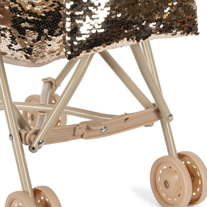 KONGES SLØJD Doll Stroller, Sparkly Glitter/Gold Cherry