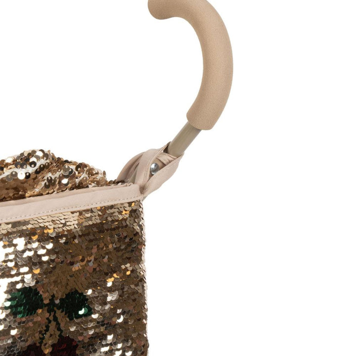 KONGES SLØJD Doll Stroller, Sparkly Glitter/Gold Cherry
