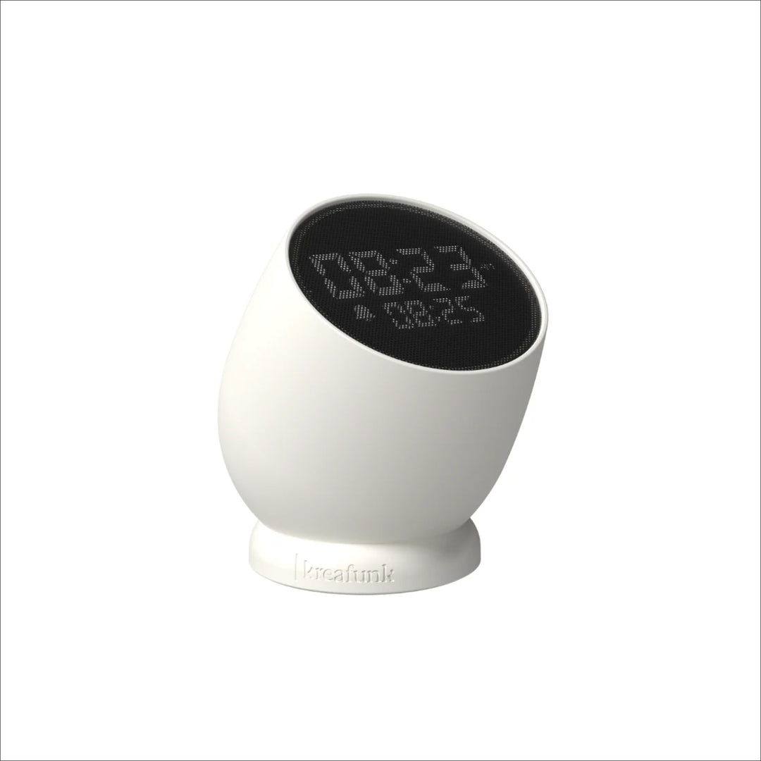 KREAFUNK Bell Alarm Clock, White