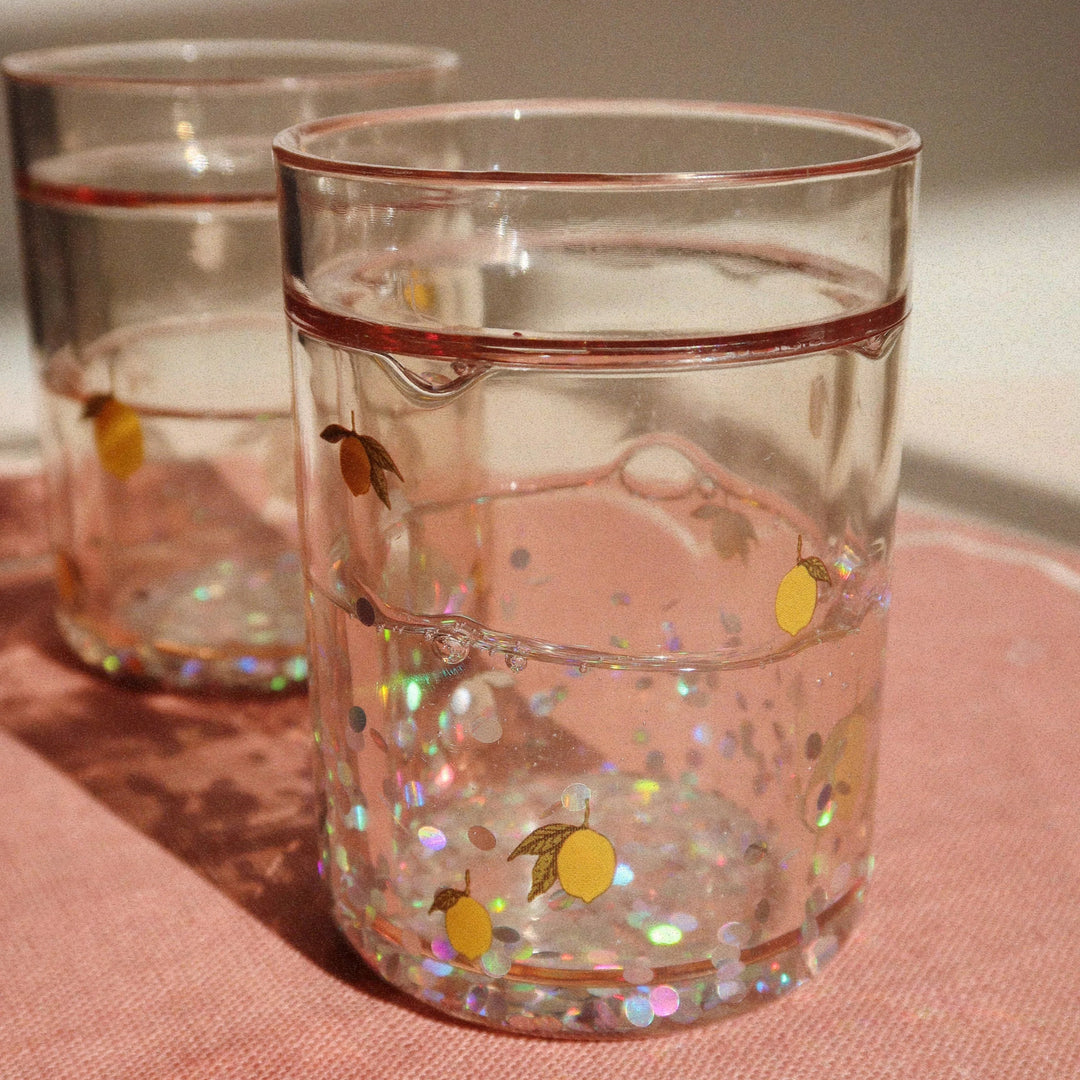 KONGES SLØJD Kids Glitter Cups, Lemon (Set of 2)