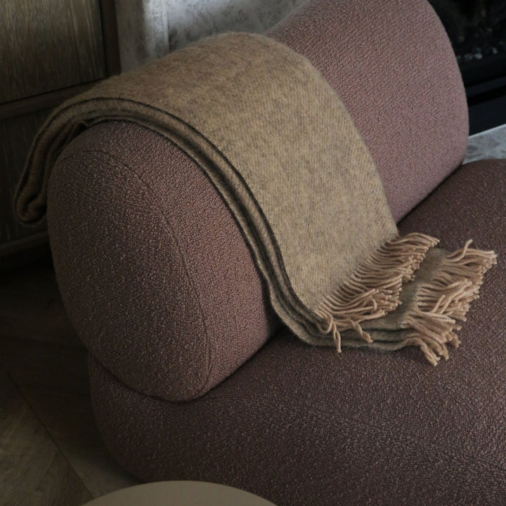 KLIPPAN Gotland Wool Throw Blanket, Beige