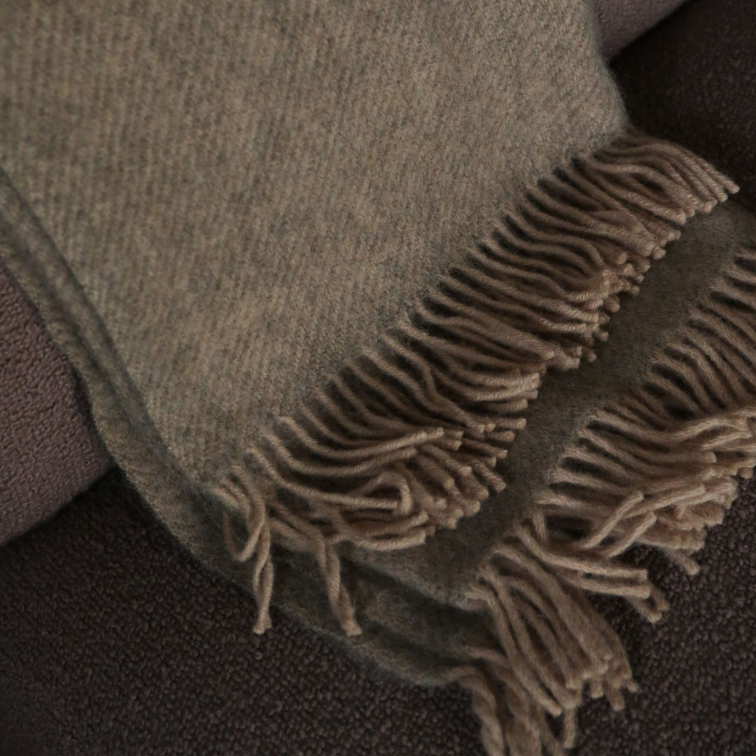 KLIPPAN Gotland Wool Throw Blanket, Beige