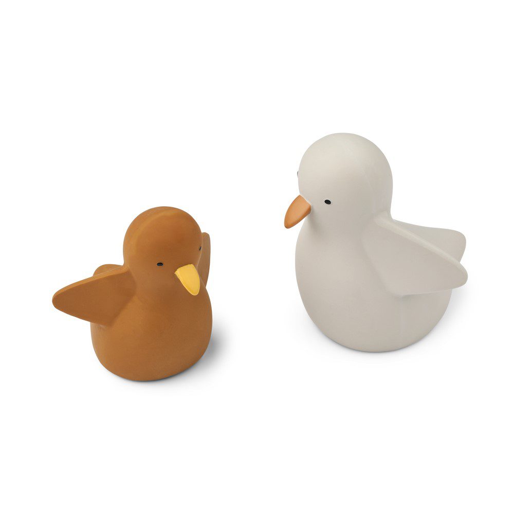 LIEWOOD Loma Bath Toys Natural Rubber, Mustard Mix (2-Pack)