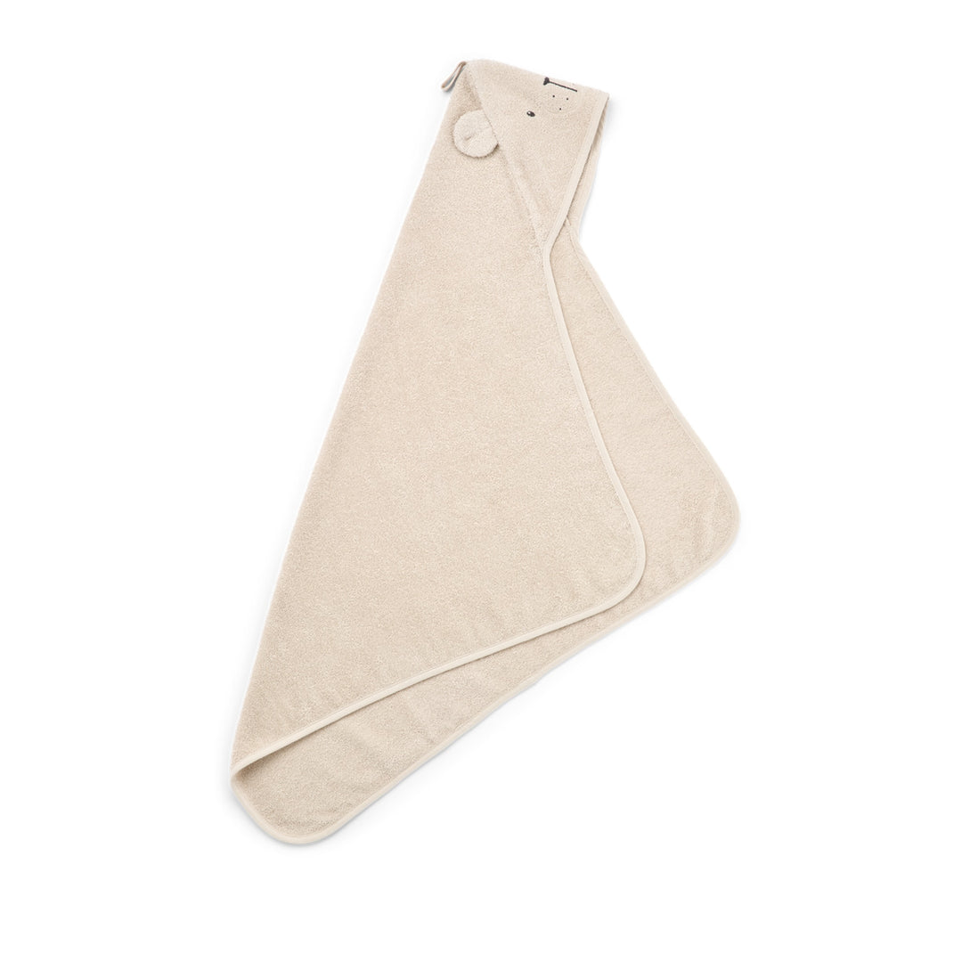 LIEWOOD Albert Baby Hooded Organic Towel, Polar Bear/Sandy