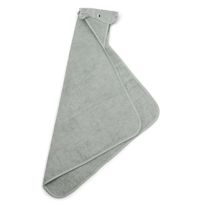 LIEWOOD Albert Hippo Hooded Towel, 70x70cm, Dove Blue