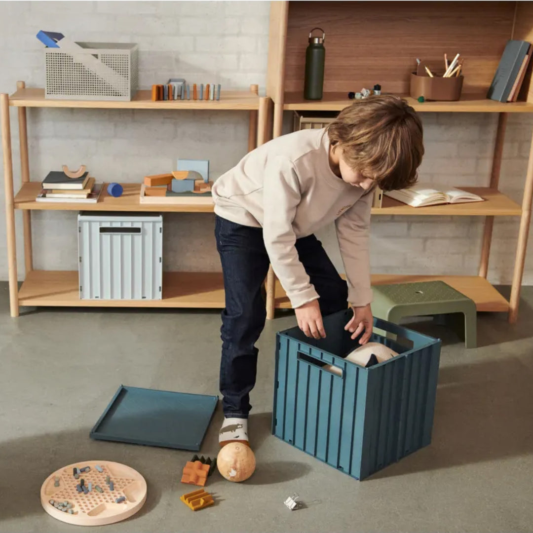 LIEWOOD Elijah Storage Box w/Lid, Whale Blue