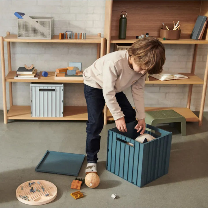 LIEWOOD Elijah Storage Box w/Lid, Whale Blue