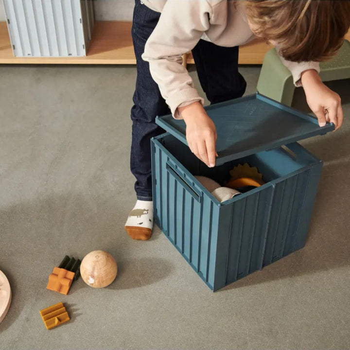 LIEWOOD Elijah Storage Box w/Lid, Whale Blue