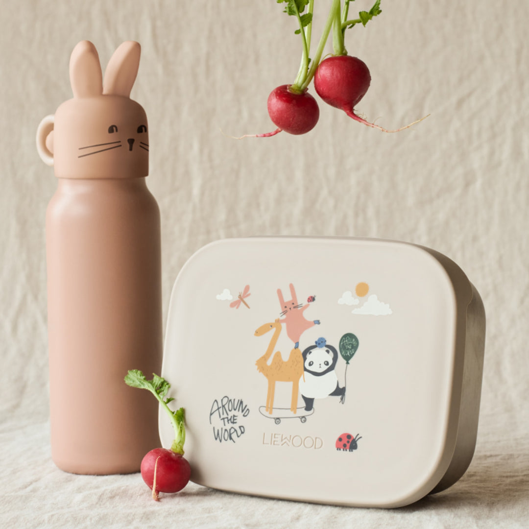 LIEWOOD Falk Water Bottle With Rabbit Lid 350 ml, Pale Tuscany