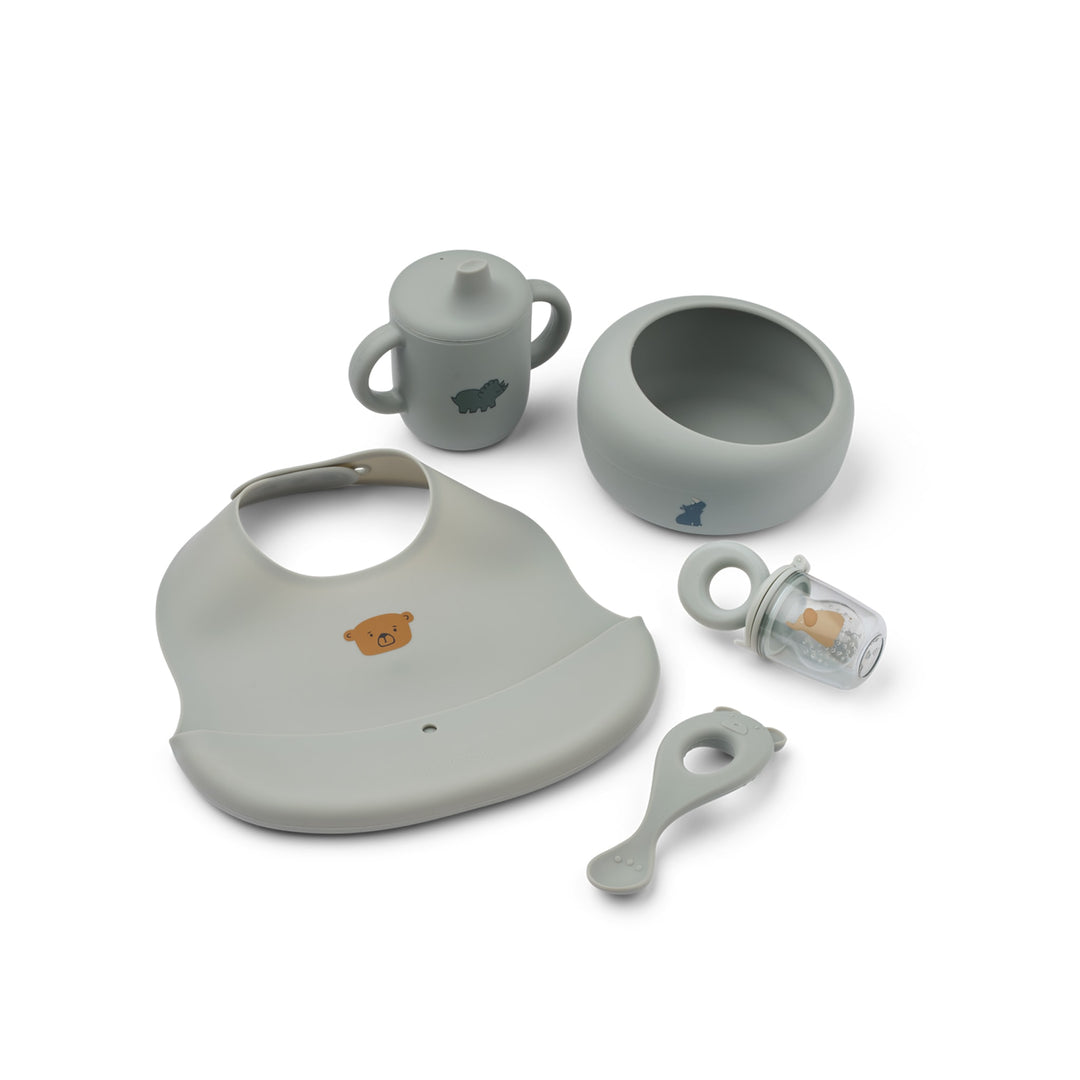 LIEWOOD Mileah Baby Mealtime Set, Dove Blue