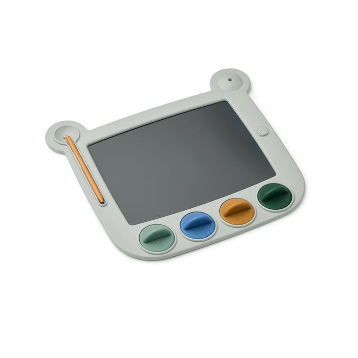 LIEWOOD Venzora Kids Magic Drawing Board w/Stamps, Dove Blue Multi Mix