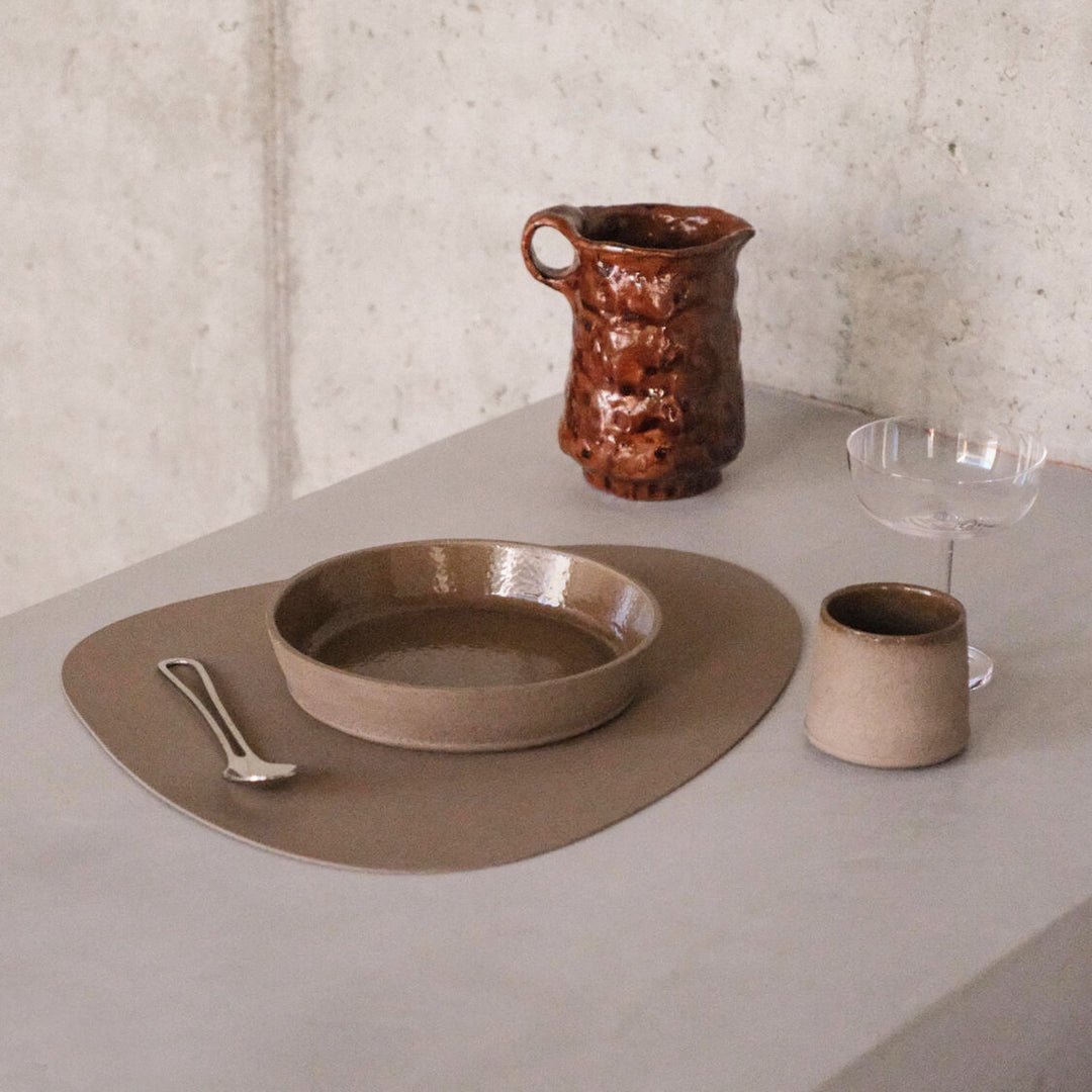 LIND DNA Curve Table Placemat L Corduroy, Clay Brown
