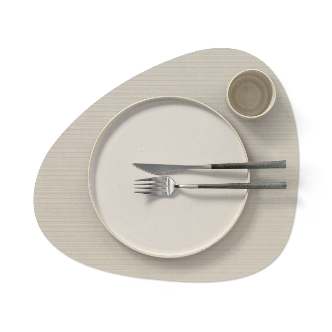 LIND DNA Curve Table Placemat L Corduroy, Oyster White