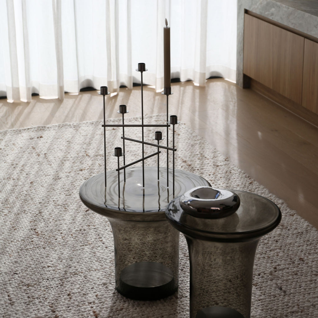 FERM LIVING Elysia Candelabra, Brushed Stainless Steel