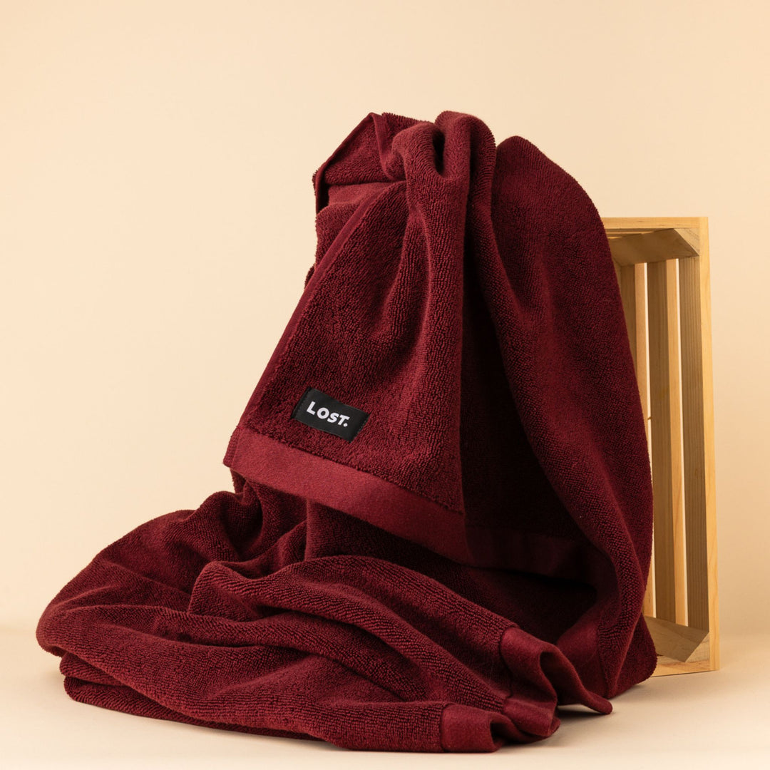LOST TOWELS Bath Sheet, 90x170cm, Mulberry