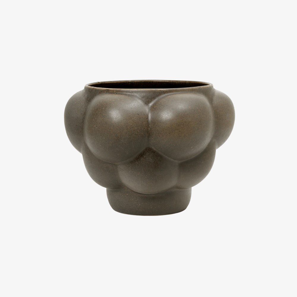 LOUISE ROE Ceramic Balloon Bowl 05, H24cm, Mud Brown