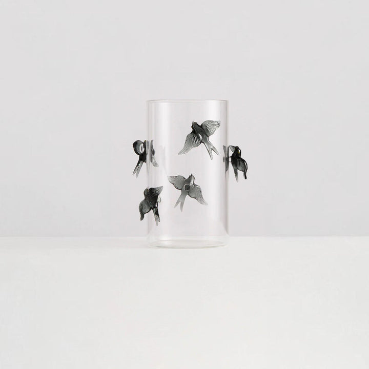 MAISON BALZAC A Little Bird Told Me Vase, Clear/Smoke