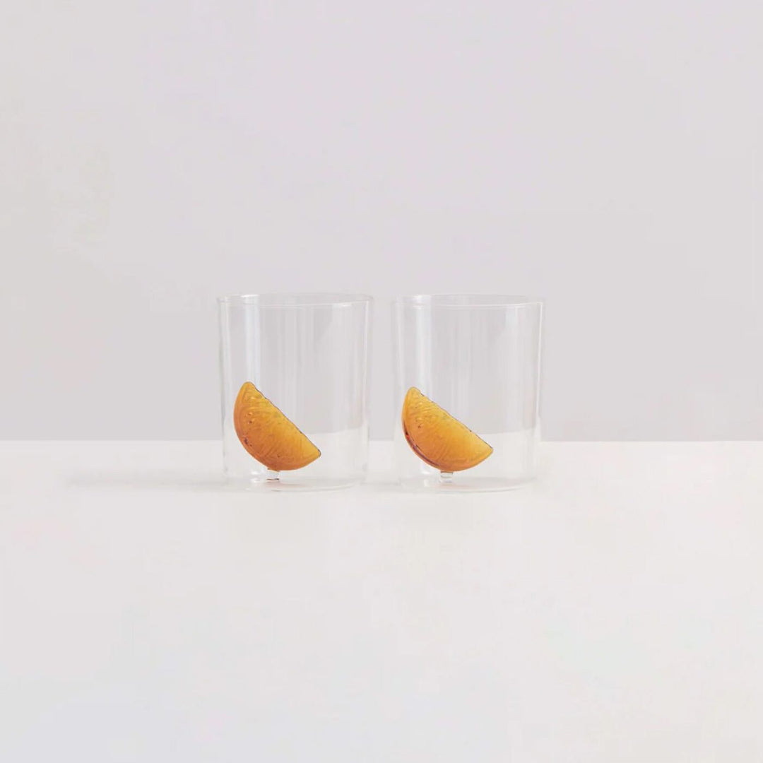 MAISON BALZAC Apéritif Gobelets, Clear/Amber (Set of 2)